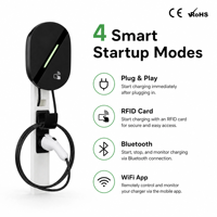 Borne de recharge murale Wallbox pour véhicules électriques, station de charge rapide BYD, 16A, 3 phases, Type 2, montage mural, boîtier métallique IP65, certifiée CE, câble de 5 m