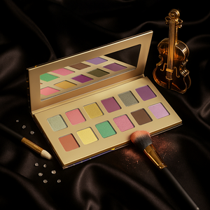 Paleta de Sombras de <span class=keywords><strong>Ojos</strong></span> de 12 Colores con Etiqueta Privada, Iridiscente, Brillante, Resistente al Agua, Pigmentos Metálicos Minerales Prensados, Alta Pigmentación - Product Image 3