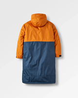 Robe de bain imperméable à capuche en polyester recyclé, séchage rapide, style color block, personnalisable pour la natation et le surf