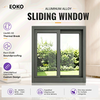 Fenêtres coulissantes à cadre fin EOKO certifiées CPR, fenêtres panoramiques doubles en aluminium pour appartements et villas de luxe en hauteur