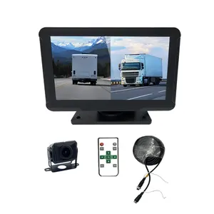 Control de voz 12V - 24V Coche con cable 7 pulgadas AHD TFT LCD Monitor Kit de cámara de respaldo Sistema de estacionamiento con línea de estacionamiento