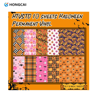 Hongcai Halloween bricolage vinyle transfert de chaleur PU Film feuilles pour T-shirts vêtements transfert de chaleur vinyle rouleaux pour Halloween
