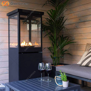 Calentador de patio de gas de lujo con fogata cuadrada moderna de llama real para patio trasero, cafetería y uso comercial - Product Image 6