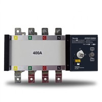Commutateur de transfert automatique YUYE 400A 4P AC400V ATS, commutateur de commutation double alimentation pour groupe électrogène, boîte de distribution CE CCC OEM ODM
