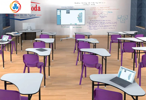 Escritorio de Diseño Moderno para Estudiantes, Muebles de Estación de Trabajo Profesional, Escritorios de Oficina Triangulares Colaborativos para Trabajar, Leer y para Escuelas - Product Image 5