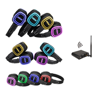 Casque et émetteur pour disco silencieux sur 500 mètres, gestion intelligente de la charge de la batterie, kit disco silencieux avec indicateurs de batterie