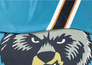 Maillot de hockey sur glace personnalisé entièrement sublimé, rayé bleu sarcelle, col lacé, uniforme d'entraînement de hockey sur glace avec impression du logo de l'équipe - Product Image 6