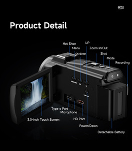 Cámara Profesional 5k para Foto y Video, Videocámara de Mano, Vlog Digital HDV 48MP con Wifi, Infrarrojos, Vlogging, Acción, HDV-255K Video - Product Image 3