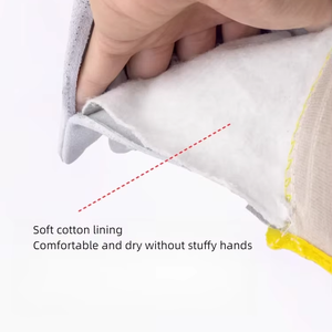 Alta calidad 10,5 pulgadas hombres AB grado Anti-Corte PPE Buffalo cuero de vaca Split construcción <span class=keywords><strong>Rigger</strong></span> trabajo guantes de seguridad - Product Image 3