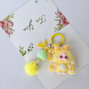 Kawaii Cute Cartoon Crafts Baby Girl <b>Doll</b> Car Keychain Mini Desktop Plush Eco-Friendly 3D Shape Figurines Keyring <b>Accessories</b> - Product Image 4