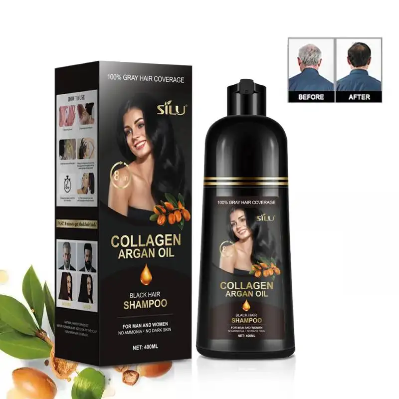 Black hair bye shampoo 3in1 vojo black hair color dye shampoo for women men