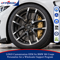 Jantes de voiture en alliage forgé de luxe monobloc 19 20 21 pouces, face usinée, 5x112, concaves profondes, à rayons fendus pour BMW M4 Coupé
