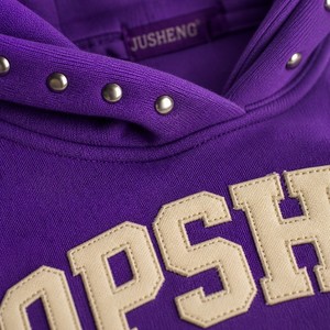 <span class=keywords><strong>Sweat</strong></span>-shirt à capuche surdimensionné pour homme, personnalisé, en coton, style hip-hop, avec rivets et logo brodé, streetwear - Product Image 4