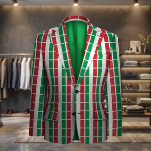 Chaqueta de Hombre para Primavera, para Exteriores, de Lana, Viscosa y Poliéster, con Cuello Alto, Diseño de Piel, Tejida, Resistente al Viento, de Secado Rápido, a Cuadros, Hecha a Medida - Product Image 3