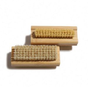 Wholesale Bamboo Beech Two Sided Hand Nail Cleaning <b>Brush</b> Fingernail Bristle <b>Scrub</b> <b>Brushes</b> - Product Image 3