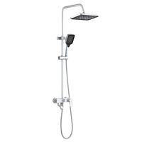 Bouton de piano en aluminium gris système de douche réglable mitigeur chaud et froid robinets thermostatiques Surface en chrome poli jet doux