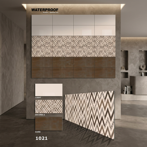 300x600mm Carreaux muraux en céramique de pierre de culture rustique marron 12x24 Carreaux émaillés en porcelaine brillante pour les murs avant du designer d'intérieur - Product Image 3