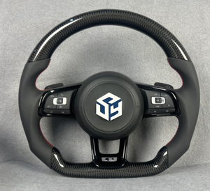 <span class=keywords><strong>Volant</strong></span> en cuir semi-perforé <span class=keywords><strong>R</strong></span>-<span class=keywords><strong>Line</strong></span> en carbone pour Volkswagen VW <span class=keywords><strong>Golf</strong></span> 5 6 <span class=keywords><strong>7</strong></span> <span class=keywords><strong>R</strong></span> MK6 MK7 MK8 Jetta Passat B8 Polo Tiguan GTI - Product Image 1