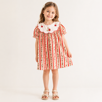 Nouvelle Collection Été 2026 : Robe de Princesse pour Filles avec Col Floral, Broderie Lapin et Manches Bouffantes