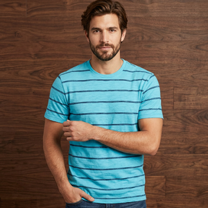 Camiseta de Alta Calidad Estampada Unisex de Algodón y Fibra de Bambú 180g, Cuello Redondo, Manga Corta, Efecto Slub, Hilado Fino, Color Melange - Product Image 3