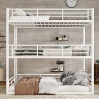 Lit superposé moderne en acier inoxydable, double sur double sur double, gain de place, barrières de sécurité, réduction du bruit, ODM/OEM