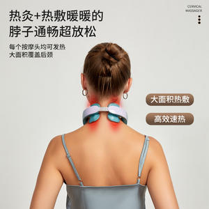 Masajeador de Cuello de Cuatro Cabezas Mejorado de Amazon, Soporte Cervical, Pulsaciones EMS, Calentamiento, Función de Amasamiento, Recargable por USB, Colores Degradados - Product Image 4