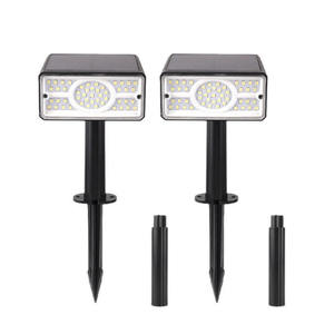 Lampes solaires de chemin 2 en 1 à piquet et murales, 1200 mAh, étanches, projecteurs LED solaires de jardin pour la cour - Product Image 2