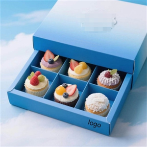 Diseño personalizado Biodegradable to Go Postre Cookie Box 9 Rejillas Papel plegable Galletas Cajas de embalaje para Caja de galletas - Product Image 1