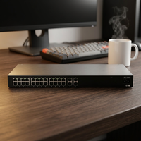 Switch AV sobre IP Gigabit de 24 puertos PoE con 4 puertos de enlace ascendente Ethernet 10G para redes AV profesionales, Switch AVoIP para NDI, SDVOC, Dante, AES67