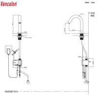Robinet chauffe-eau électronique instantané Vancalon, sans contact, en laiton, pour lavabo froid, à poser sur comptoir, design moderne