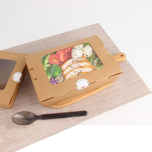 Scatola per Alimenti da Asporto 100% Biodegradabile in Carta Kraft Personalizzata con Coperchio Trasparente - Product Image 3
