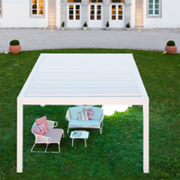 Pérgola de Aleación de Aluminio Personalizada, Sistema de Techo con Persianas Resistentes a la Lluvia, Horizontal, Moderna, Ignífuga, Certificada BS476