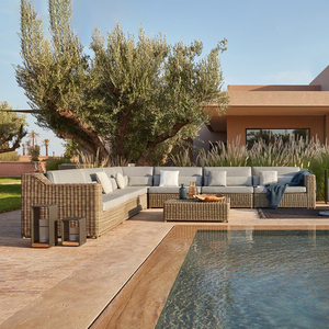 الأكثر مبيعًا أثاث أريكة حديقة حديثة من الراتان مع صوف فناء - Product Image 1