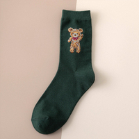 Chaussettes personnalisées amusantes et tendance pour femmes, avec broderie de dessins animés créatifs
