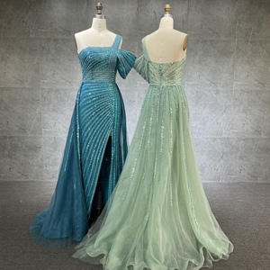 <span class=keywords><strong>Vestidos</strong></span> <span class=keywords><strong>de</strong></span> Noche Elegantes <span class=keywords><strong>de</strong></span> Sirena con Abertura Alta y Un Hombro Descubierto en <span class=keywords><strong>Turquesa</strong></span>, <span class=keywords><strong>Vestidos</strong></span> <span class=keywords><strong>de</strong></span> <span class=keywords><strong>Fiesta</strong></span> <span class=keywords><strong>de</strong></span> Organza con Cuentas <span class=keywords><strong>de</strong></span> Lujo - Product Image 2