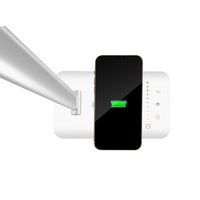 Lampe de lecture LED carrée moderne en aluminium, commande tactile, alimentation CC, protection oculaire, port de charge USB, intensité réglable, acrylique