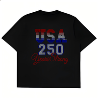 Transfert de strass personnalisé Bling pour T-shirt, motif Jour de l'Indépendance
