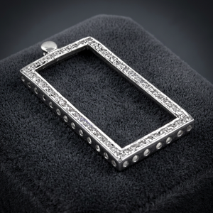 Nouveau pendentif en zircone cubique de qualité AAA, cadre rectangulaire, argent sterling massif 925, cadeau écologique, fini - Product Image 3