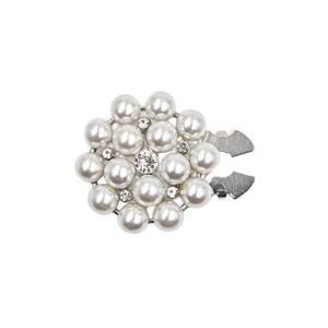 Boutons de manchette de luxe en gros, élégants, avec fleurs, perles et strass, écologiques, pour femmes, accessoires de robe - Product Image 6