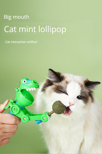 Juguete para gato de hierba gatera, piruleta de juguete para gato, boca grande, dinosaurio, juguete para gato Tiktok divertido - Product Image 5