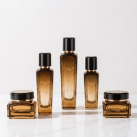 Flacon de lotion tonique pour la peau multicolores personnalisé, pot carré pour crème 30g 50g 40ml 80ml 100ml, emballage en verre