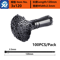 Attaches de câble en nylon 66 3x120 mm 2,5*120 mm de haute qualité, attaches autobloquantes, longueur 4,7 pouces, résistance à la traction minimale 8 kg/18 lb
