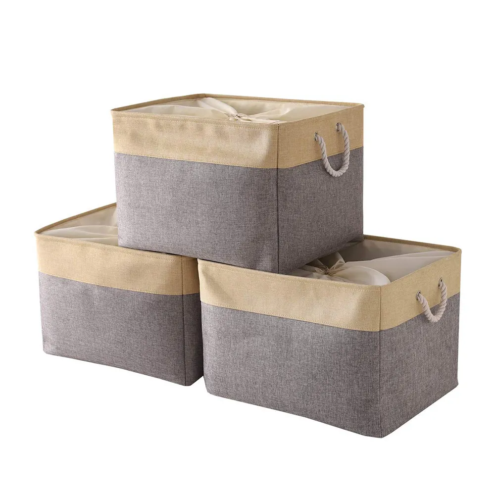 Cestino portaoggetti pieghevole in tessuto per bambini scatola di raccolta di Jeans in tela quadrata cestino per l'organizzazione della casa per scatole e contenitori