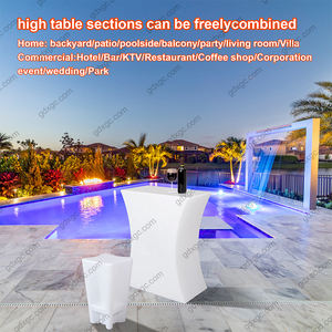 Meja Led taman luar ruangan, Set meja dan kursi Bar koktail Modern - Product Image 5