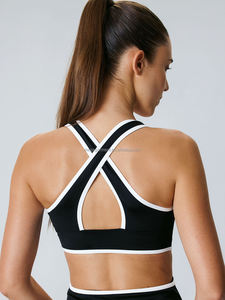 休闲两件套健身网球服女式定制运动连衣裙黑色剪裁网球服 - Product Image 3