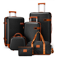 Ensemble de bagages rigides en PP sur mesure OEM, ensemble de 6 valises, valise de voyage à roulettes, valise trolley