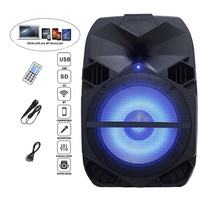 JUMBOAUDIO JPS5515BA 1100W 15 "Juegos de Karaoke Powered TWS + Altavoz + LED + Soporte + Micrófono + Batería Juego de altavoces Bocina