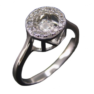 Bague en argent 925 avec zircon cubique mexicain, diamant dansant, bijoux de corps CZ - Product Image 1