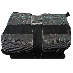 Kaftan de luxe en cristal perlé avec col haut scintillant doré, manches longues, longueur au sol, abaya modeste pour femmes - Product Image 3
