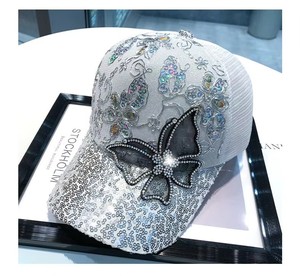 Casquette de baseball ajustable style coréen tendance 2025 avec nœud en cristal et protection solaire, personnalisable avec logo - Product Image 4